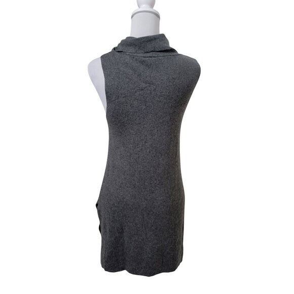 Bobeau Size S Gray Sleeveless Knit Asymmetrical Cowl Neck Split Hem Tunic - Picture 4 of 12